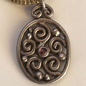Vintage ERICA COURTNEY Sterling Silver Pendant with Amethyst